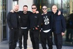 The boy band Five leaving BBC Breakfast Studios in Manchester.