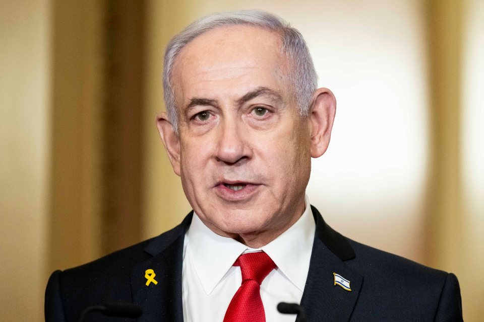 Benjamin Netanyahu speaking at the U.S. Capitol.