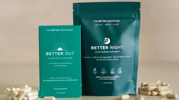Better Gut and Better Night supplement packaging.