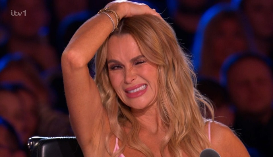 Britain's Got Talent judge reacting to a dangerous audition.