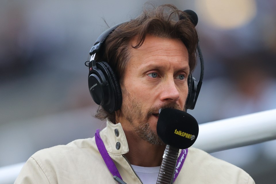Sam Matterface commentating at a soccer match.