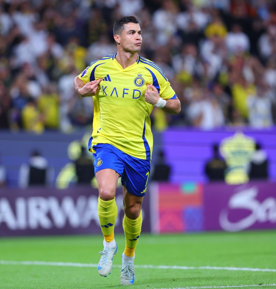 Cristiano Ronaldo celebrating a goal.