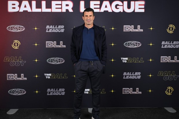 Luis Figo at the Baller League Draft.
