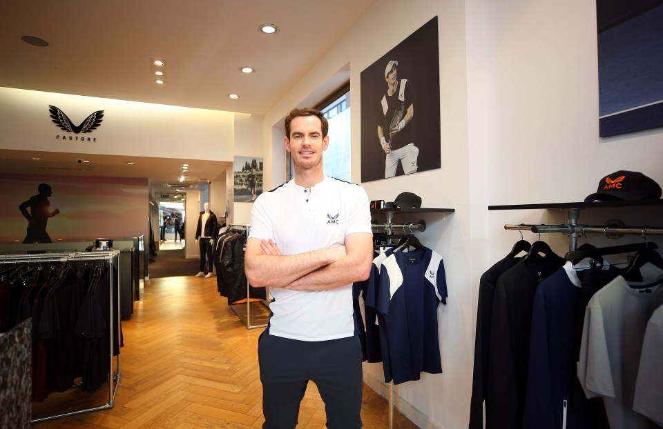 Andy Murray at a Castore store.