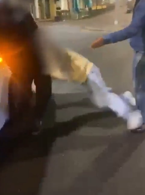 Person falling to the ground.