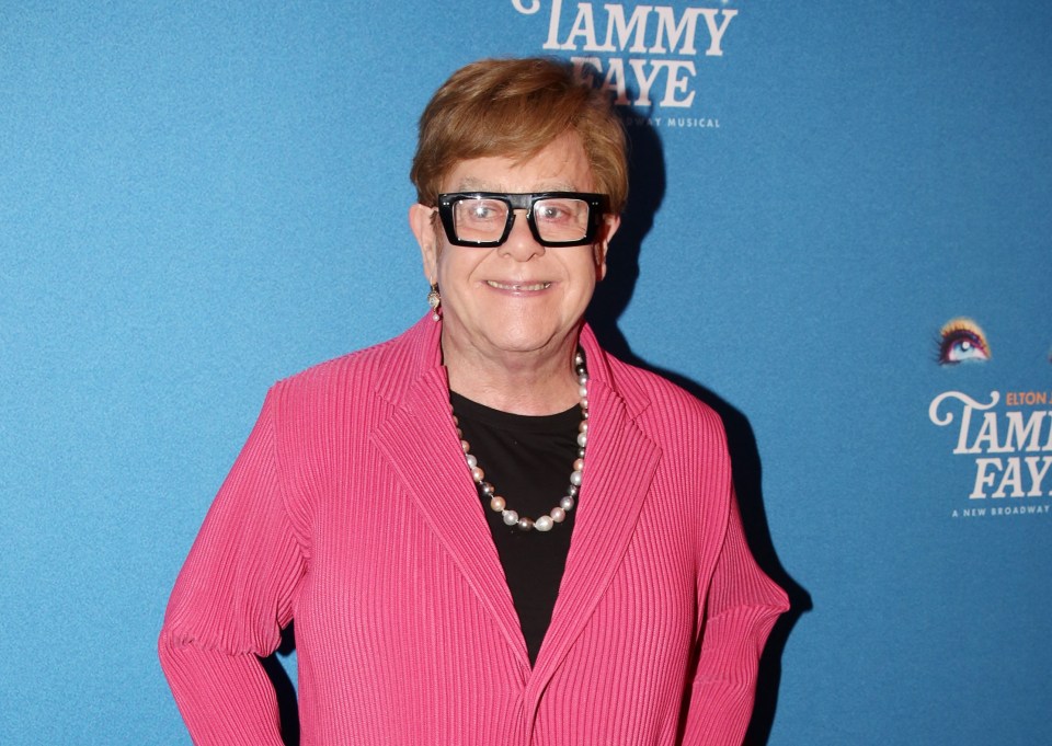 Elton John at the opening night of the musical "Tammy Faye".
