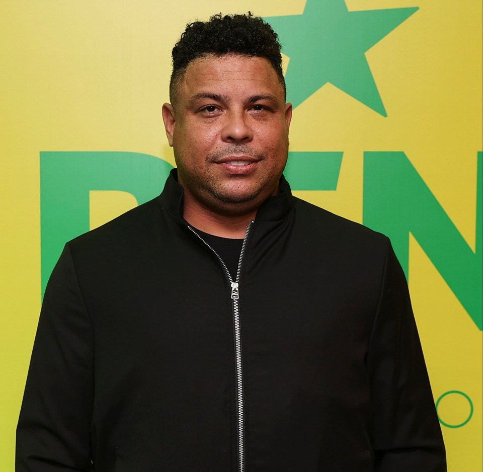 Ronaldo Nazário at a 2002 FIFA World Cup 20th anniversary ceremony.