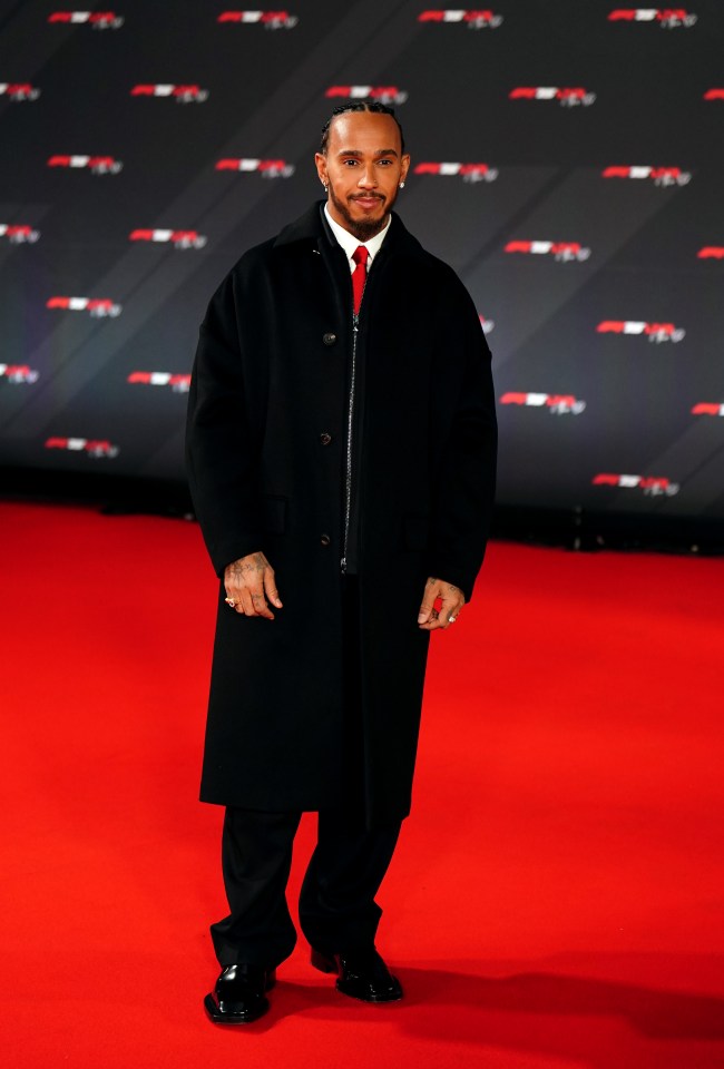 Lewis Hamilton on a red carpet.