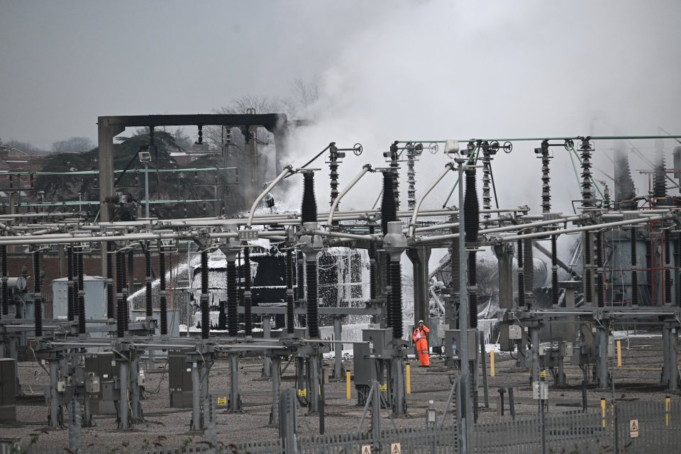 Fire at a power substation.