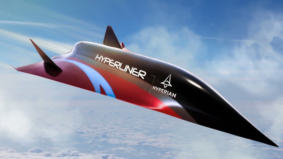 Illustration of the Hyperliner hypersonic aircraft.