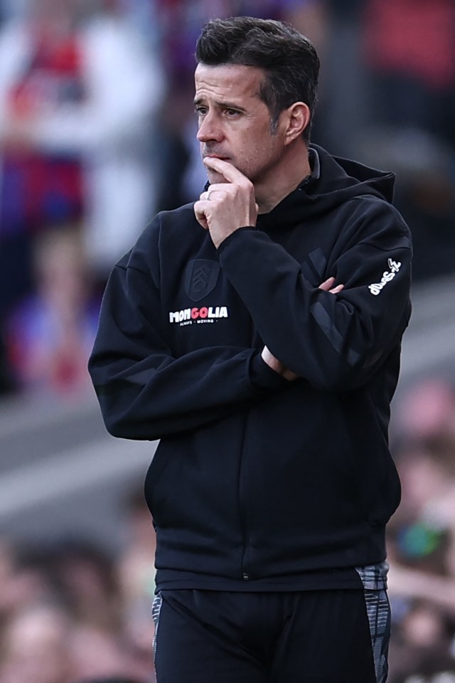 Marco Silva, Fulham's head coach, looking pensive.