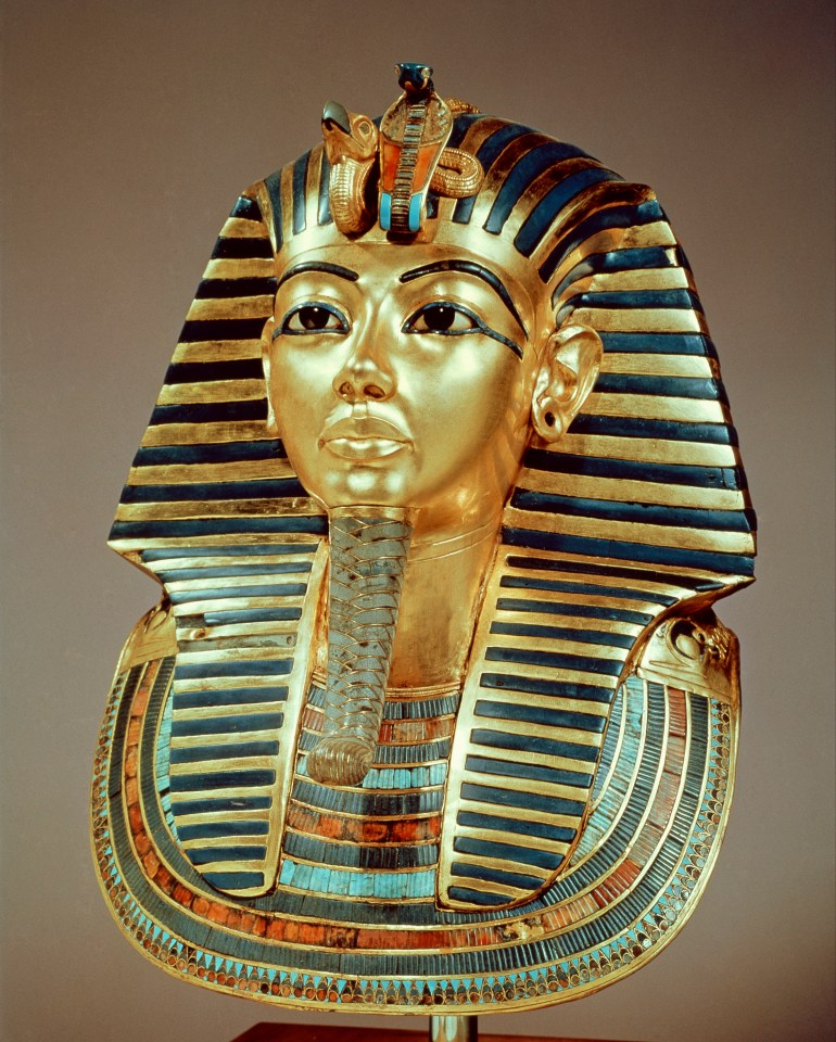 Gold mask of Tutankhamun.