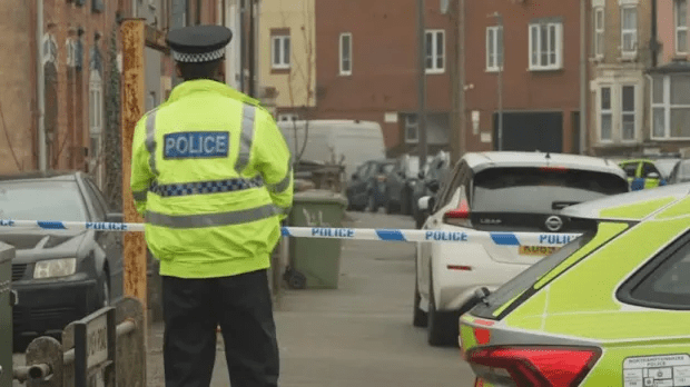 Police officer at a crime scene.