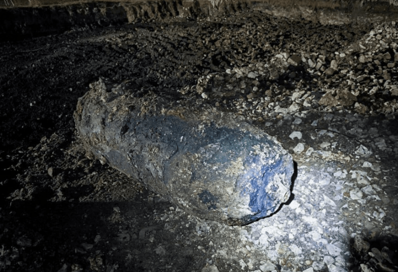 Unearthed bomb.