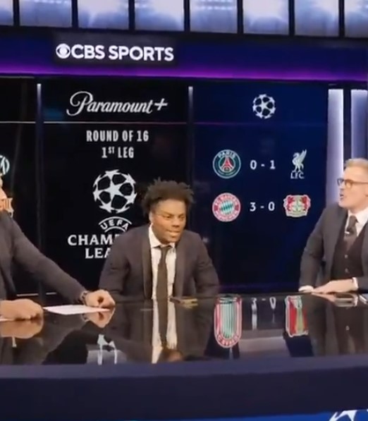 IShowSpeed and Jamie Carragher on a sports show.