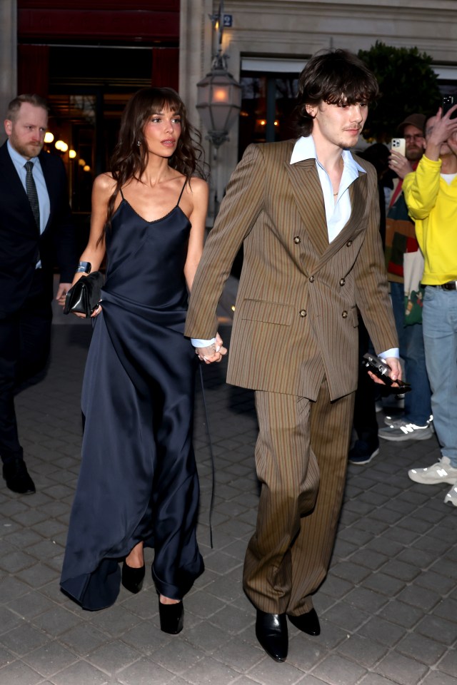 Jackie Apostel and Cruz Beckham at Paris Fashion Week.