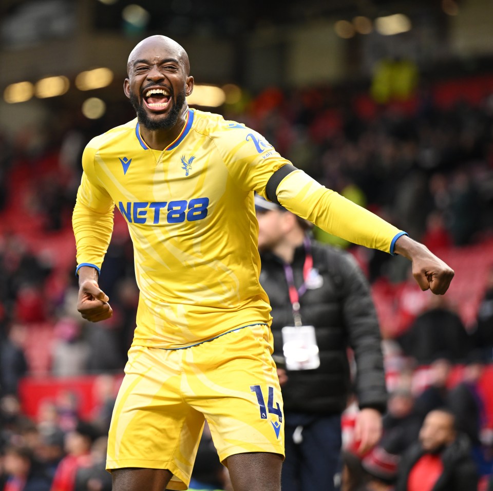 Jean-Philippe Mateta of Crystal Palace celebrating.