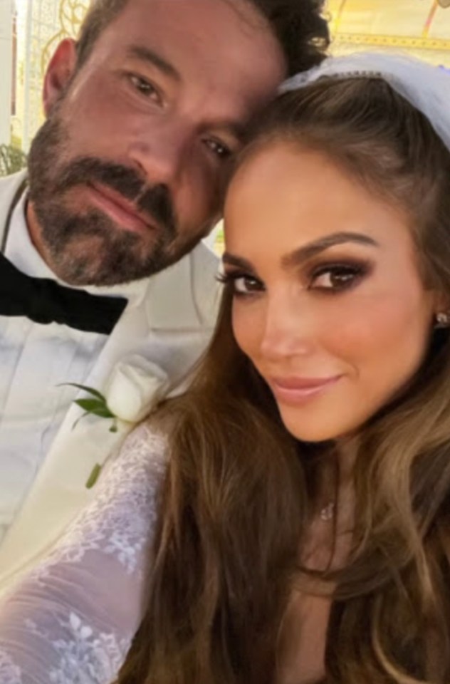 Jennifer Lopez and Ben Affleck on their wedding day.