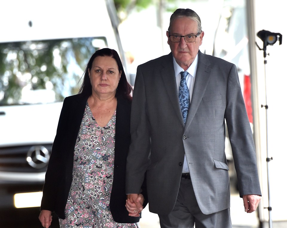John and Susan Letby, parents of nurse Lucy Letby, outside Manchester Crown Court.