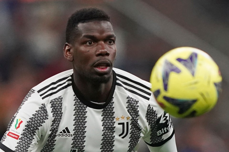 Paul Pogba controls a soccer ball.