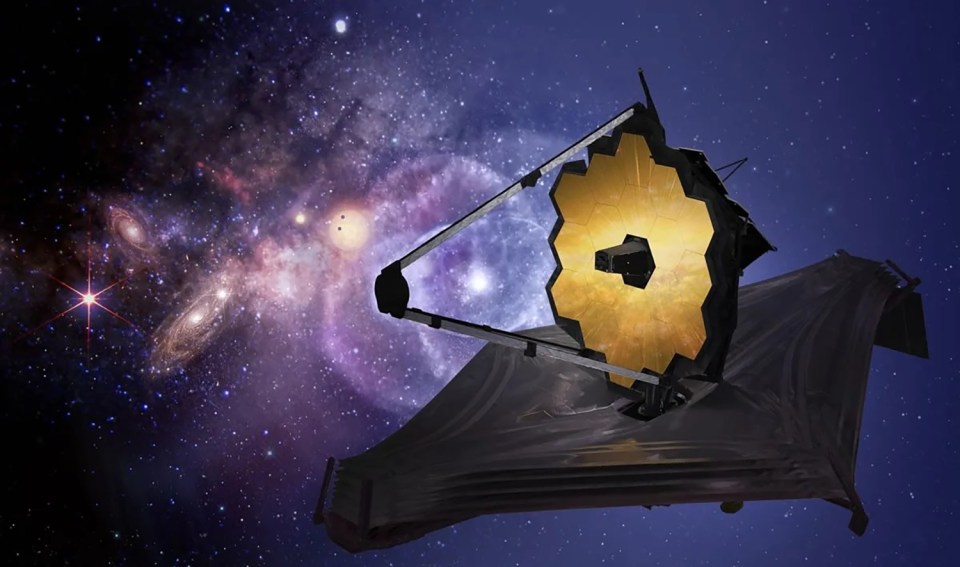 Illustration of the James Webb Space Telescope in space.
