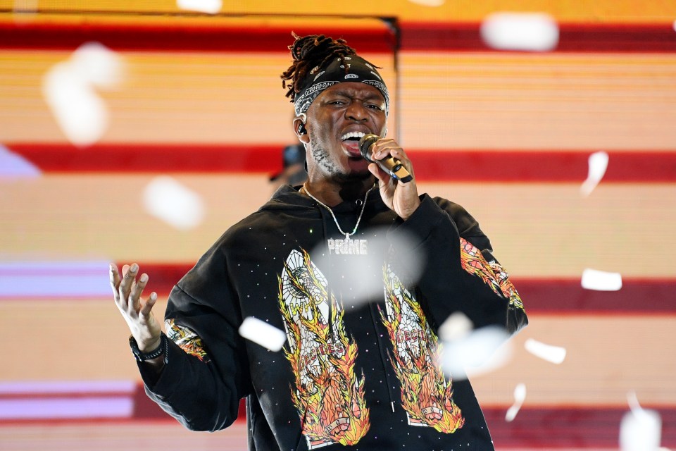 KSI performing his song "Thick."