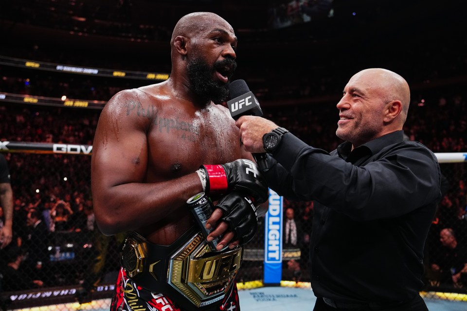 Jon Jones being interviewed after a UFC fight.