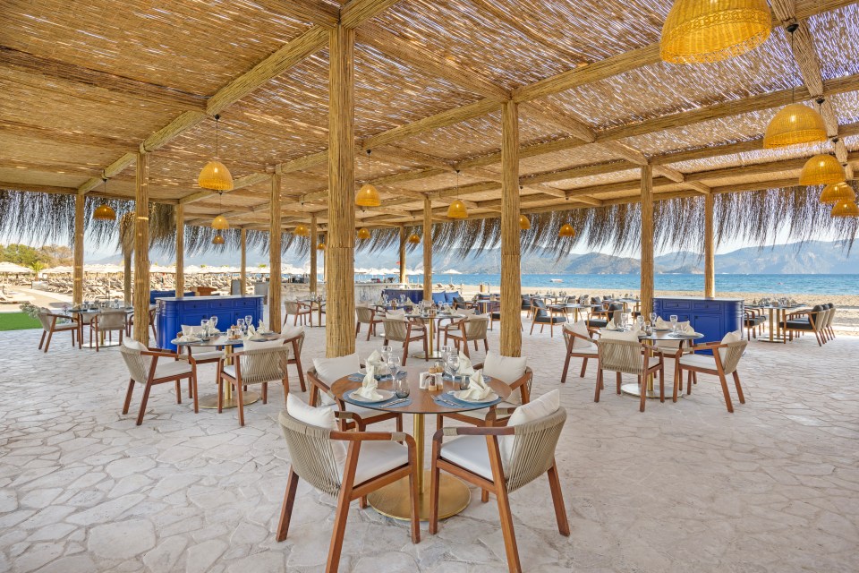 Outdoor restaurant at the Liberty Signa hotel in Fethiye, Turkey.