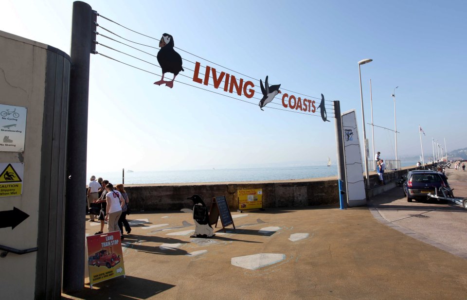 Entrance to Living Coasts zoo in Torquay, Devon.