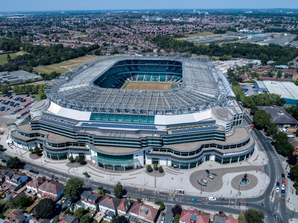 Aerial view of Twickenham Stadium in London.