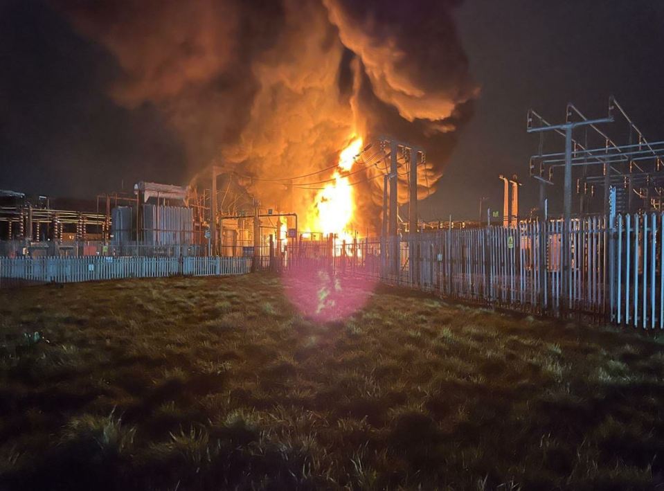 Fire at Hayes electrical substation.