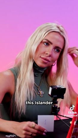 Love Island star responding to feud rumors.