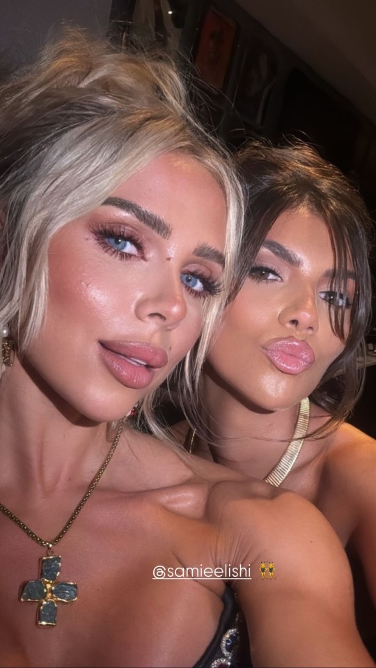 Close-up selfie of Grace and Samie at the BRIT Awards.