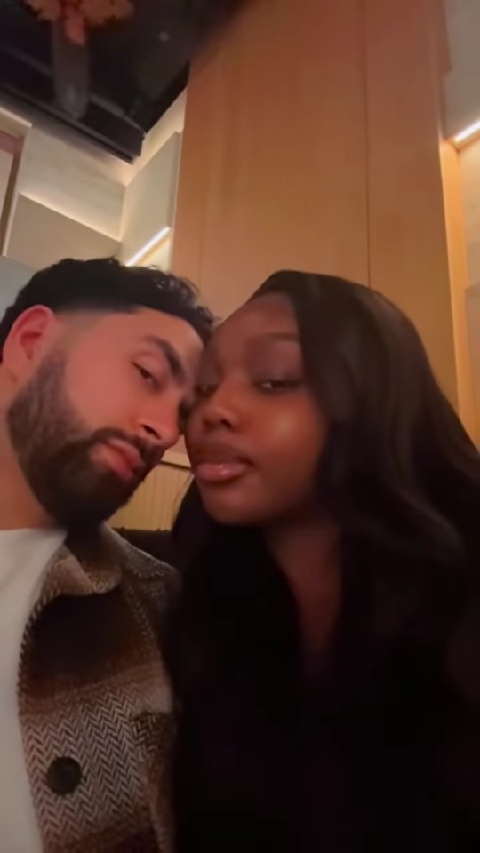 Close-up of Whitney and Lochan from Love Island.