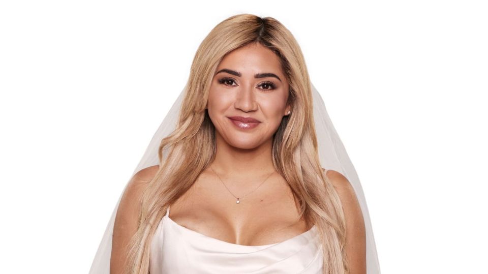 Awhina Rutene, bride from Married at First Sight Australia, in wedding attire.