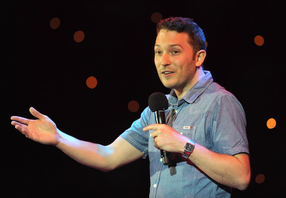 Jon Richardson performing stand-up comedy.