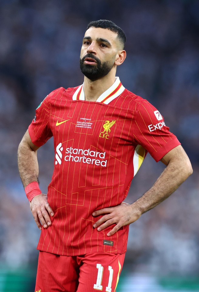 Mohamed Salah of Liverpool during a Carabao Cup Final.