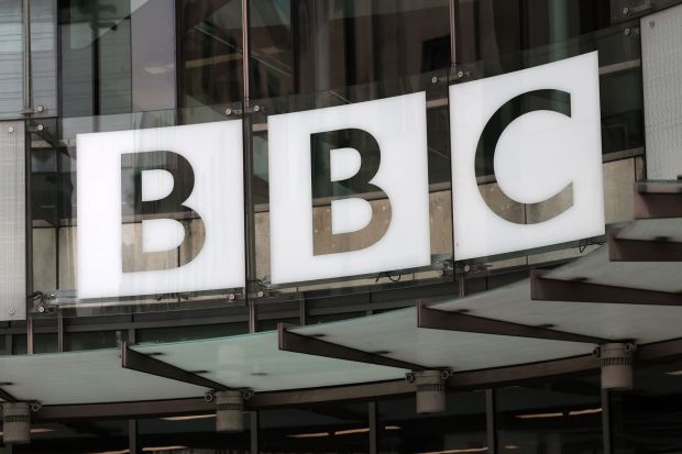 An image collage containing 1 images, Image 1 shows BBC logo on a building