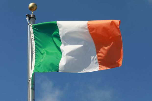 An image collage containing 1 images, Image 1 shows Irish flag waving in the wind