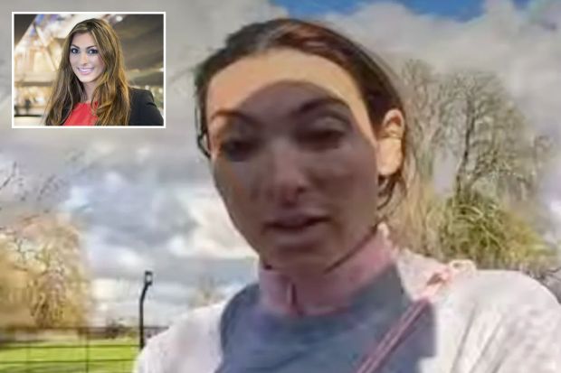 An image collage containing 2 images, Image 1 shows Luisa Zissman defending herself after a fight with a cyclist, Image 2 shows Portrait of Luisa Zissman, a contestant on The Apprentice
