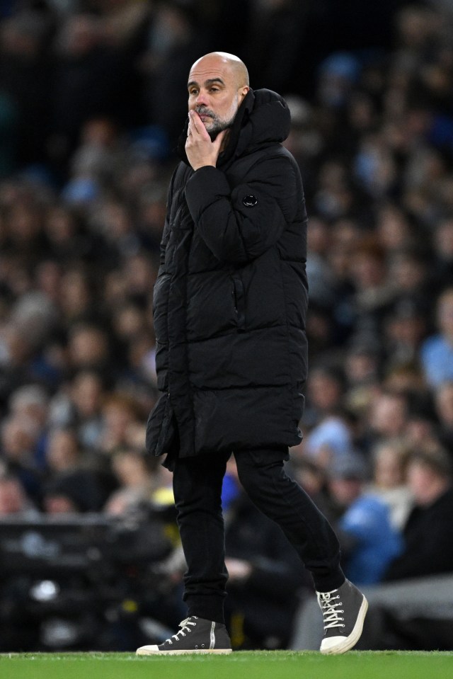 Pep Guardiola, Manchester City manager, at a match.