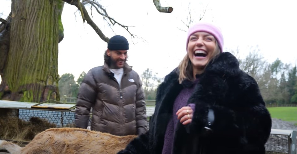 Pete and Jowita visiting a goat sanctuary.