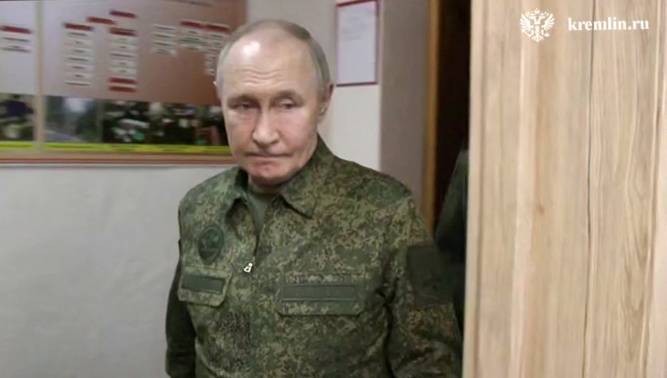 Vladimir Putin at a command point in the Kursk region.
