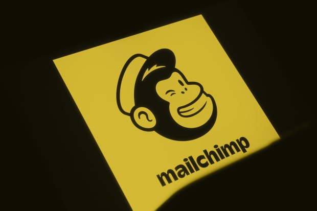 Mailchimp logo on yellow background.