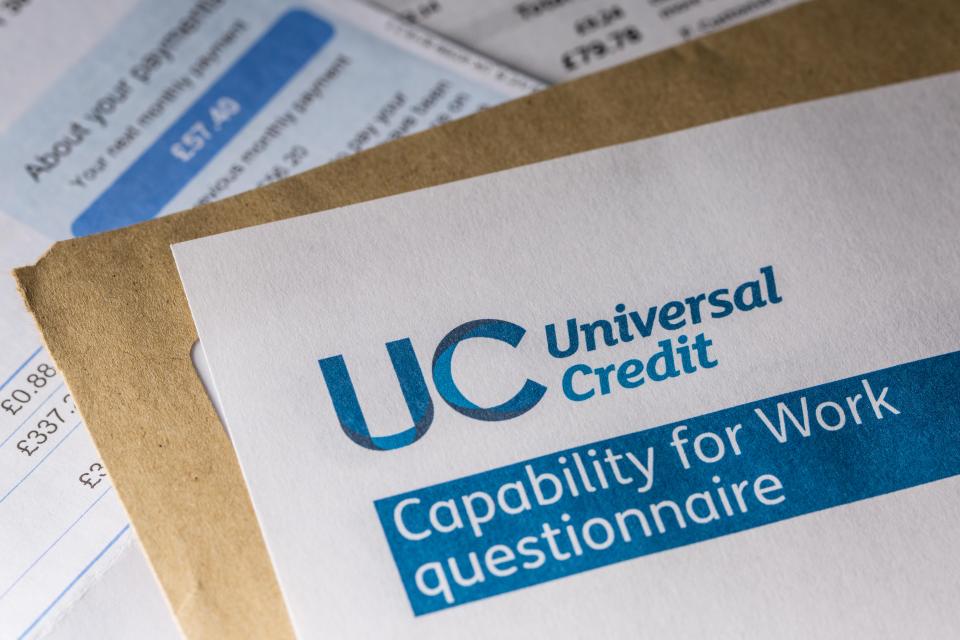 UK Universal Credit form and questionnaire.