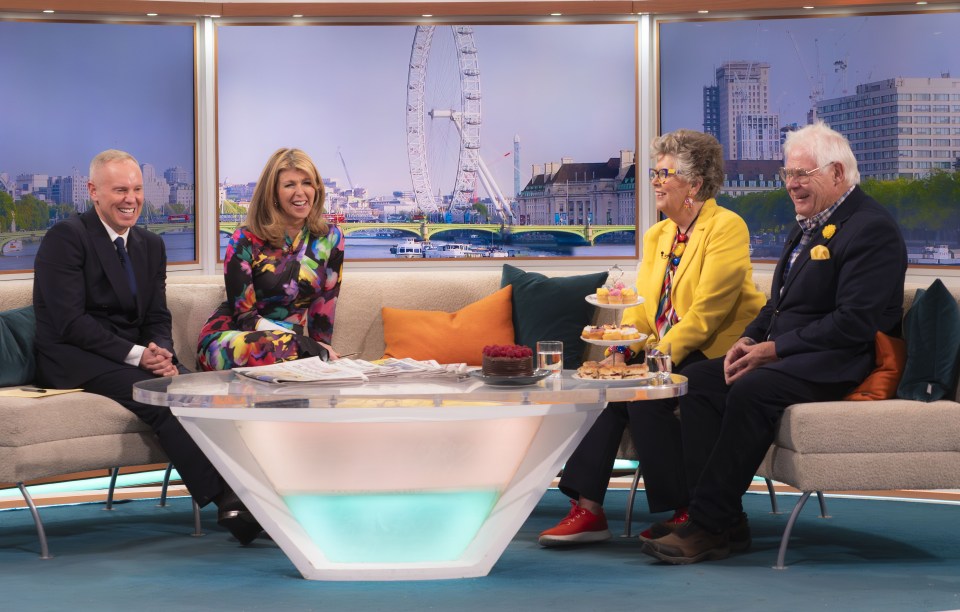 Rob Rinder, Kate Garraway, Prue Leith, and John Playfair on the Good Morning Britain TV show.