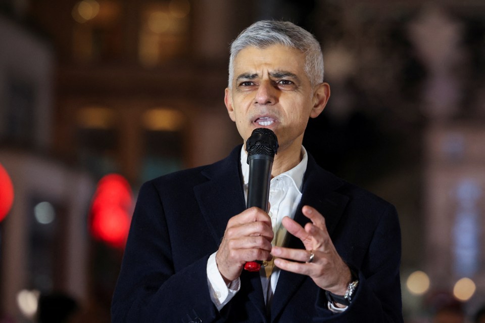 Sadiq Khan speaking at an event.