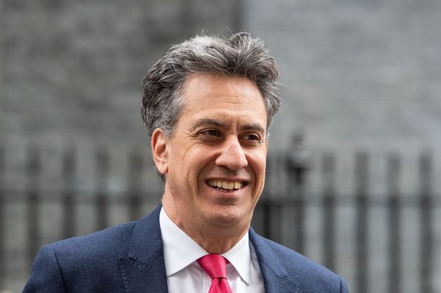 Ed Miliband leaving 10 Downing Street after a Cabinet Meeting.