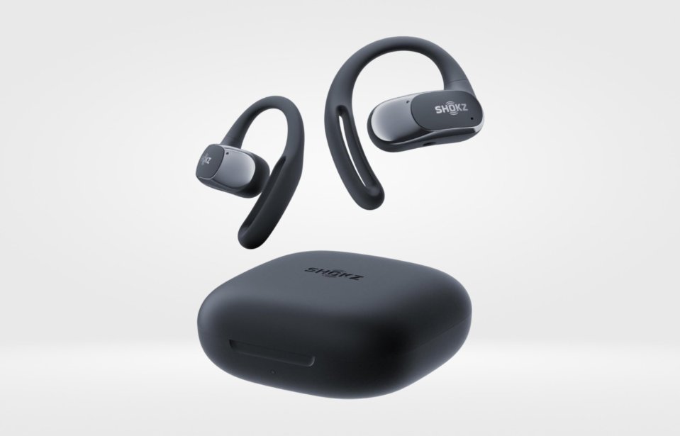 Shokz OpenFit Air earbuds and charging case.