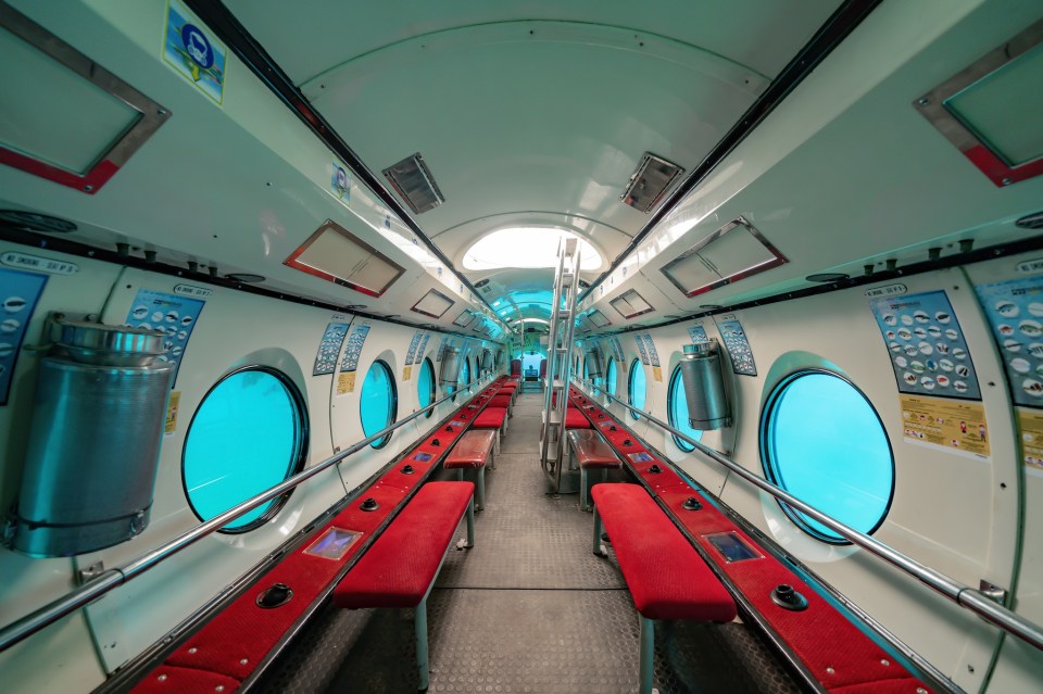 Interior of a tourist submarine.